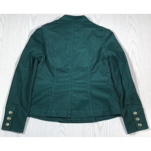 CAbi Equestrian Jacket Women M Green Double Breasted Military Cotton Blend Retro - Picture 2 of 13